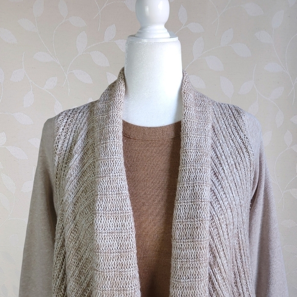 Anthropologie Angora Blend Knit Open Front Waterfall Cardigan Saturday Sunday - Picture 4 of 15